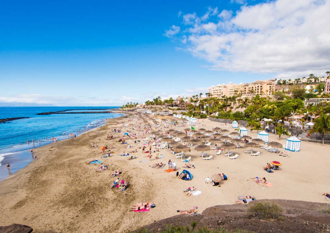 Picturesque El Duque beach in Costa Adeje. Tenerife. Canary islands, Spain